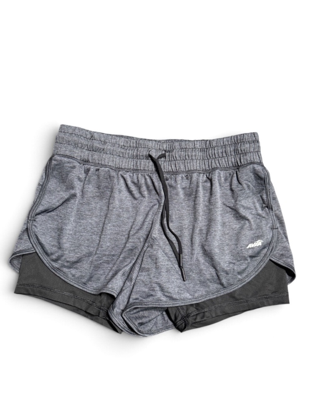 Avia Gray 2-in-1 Running Shorts Women's L 12-14 Built-In Bike Shorts